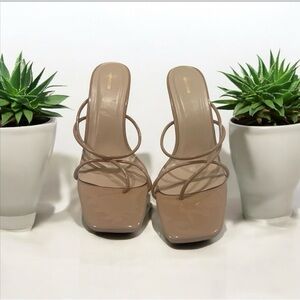 PrettyLittleThing Nude Strappy Heels